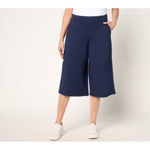 Sport Savvy Women's Pants Sz S French Terry Full Leg Printed Gaucho Blue A691739